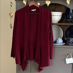 Dress Barn open cardigan in rich burgundy